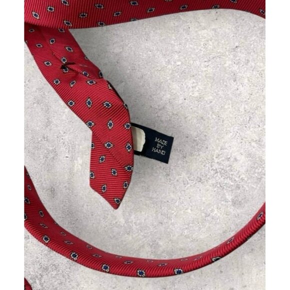 POLO RALPH LAUREN Silk Tie USA Red Blue Geometric W:3" EUC - Picture 4 of 6
